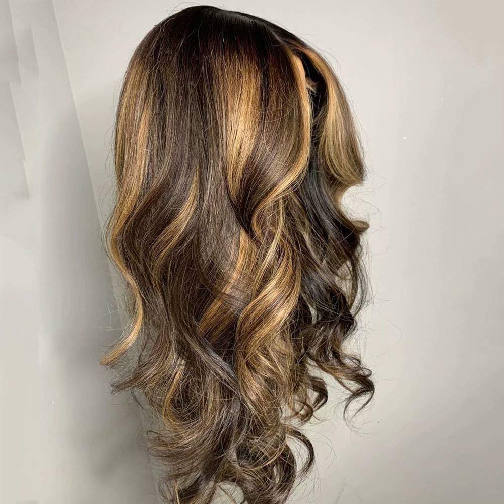 180 Density Honey Blonde Highlight Body Wave Lace Front Wig - 13x6 HD Human Hair Wig with Baby Hair for Black Women | Brazilian Remy Hair, Pre-Plucked, Glueless | Perfect for Daily Wear, Parties, and Special Occasions