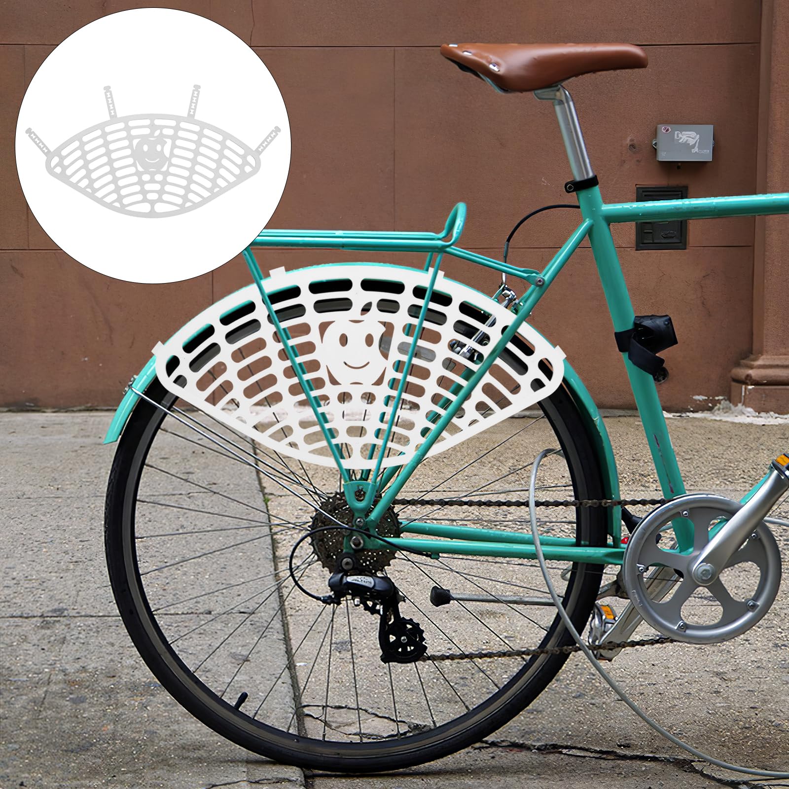 2 Sets Bike Rear Wheel Protective Mesh - Heart Design Plastic Bicycle Backseat Guard & Baffle Protector for Electric Bikes - Universal Fit for Men & Women (White) | Perfect for Commuting, Leisure Rides & Bike Safety Accessories