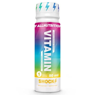 Allnutrition Vitamin Shock - 12 Pack x 80ml Energy Drink with Essential Vitamins & Minerals | Boost Energy, Focus & Recovery for Workouts, Sports & Daily Activities