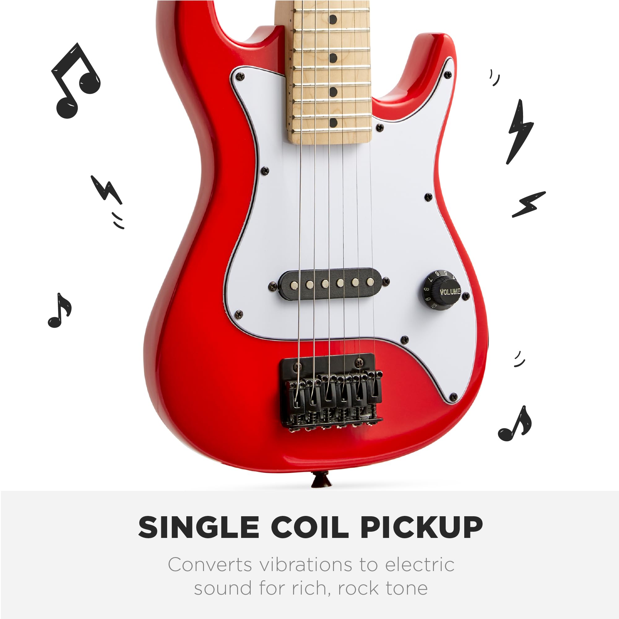Best Choice Products 30-inch Kids Electric Guitar Beginner Starter Kit with 5W Amplifier, Strap, Gig Bag, Strings & Picks - Metallic Red | Perfect for Kids Learning Guitar, Birthday Gifts & Music Practice at Home