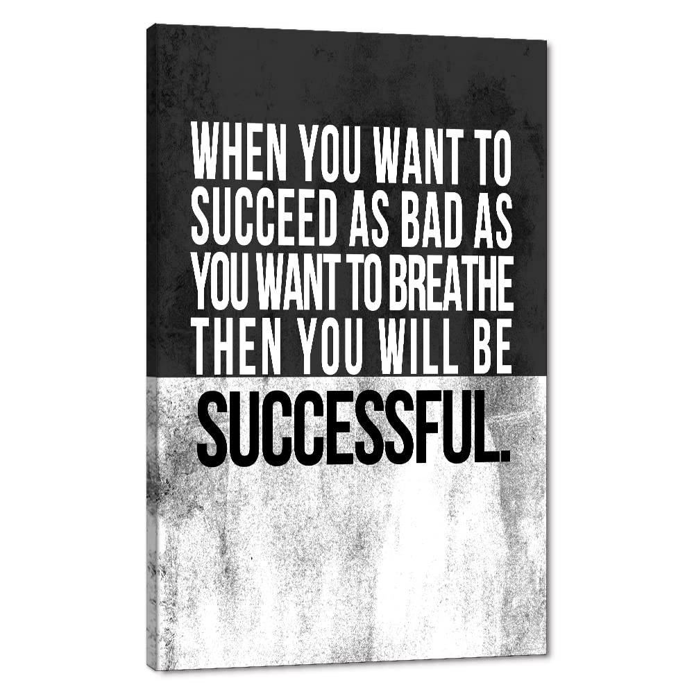 Motivational Canvas Wall Art - Inspirational Entrepreneur Quotes & Positive Office Decor - HD Printed Teamwork Artwork for Gym, Library & Workspace - Framed Ready to Hang (28