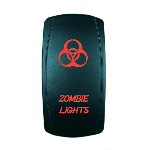 STV Motorsports® Red LED Rocker Switch 20A 12V On/Off - Waterproof Laser Backlit Panel for Off-Road Vehicles, Boats & Zombie Apocalypse Survival Gear