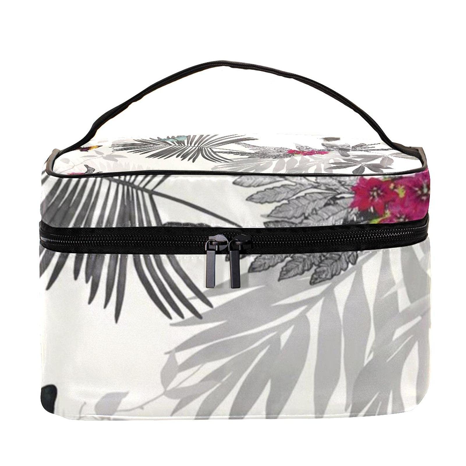 Vintage Butterfly Floral Cosmetic Bag for Women - Large Travel Makeup Organizer with Zipper, Retro Bird Pattern Toiletry Pouch | Perfect for Travel, Gym, Beach & Daily Essentials Storage