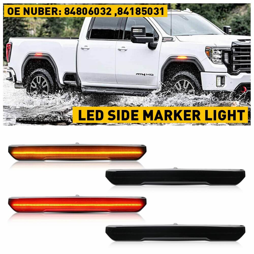 Amber+Red side marker light 4pcs