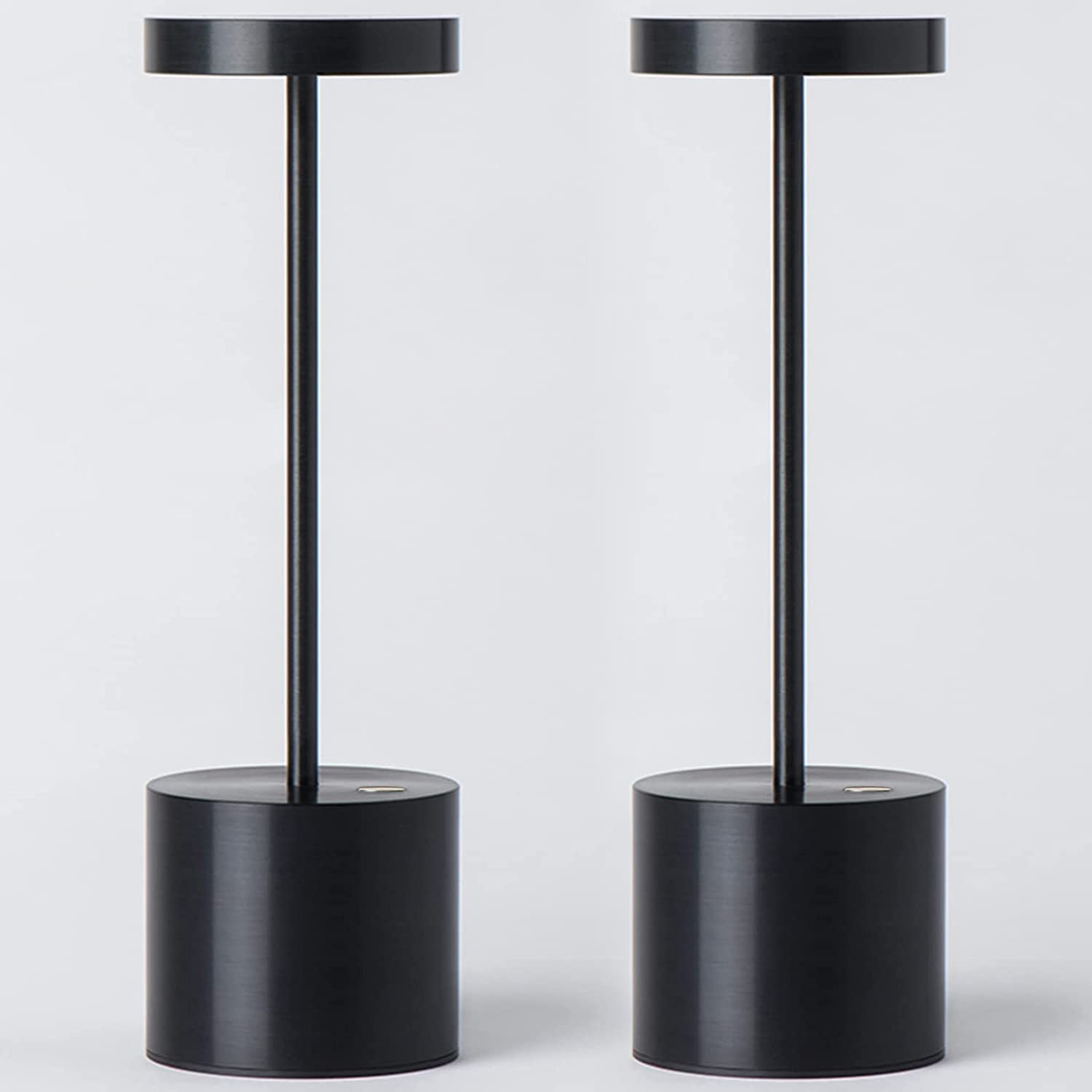 2 Pack Rechargeable Cordless Table Lamp - Portable USB Desk Light with 5000mAh Battery, Stepless Dimming & 3 Color Temperatures - Perfect for Home Office, Bedroom, Restaurant, Outdoor Camping (Black)