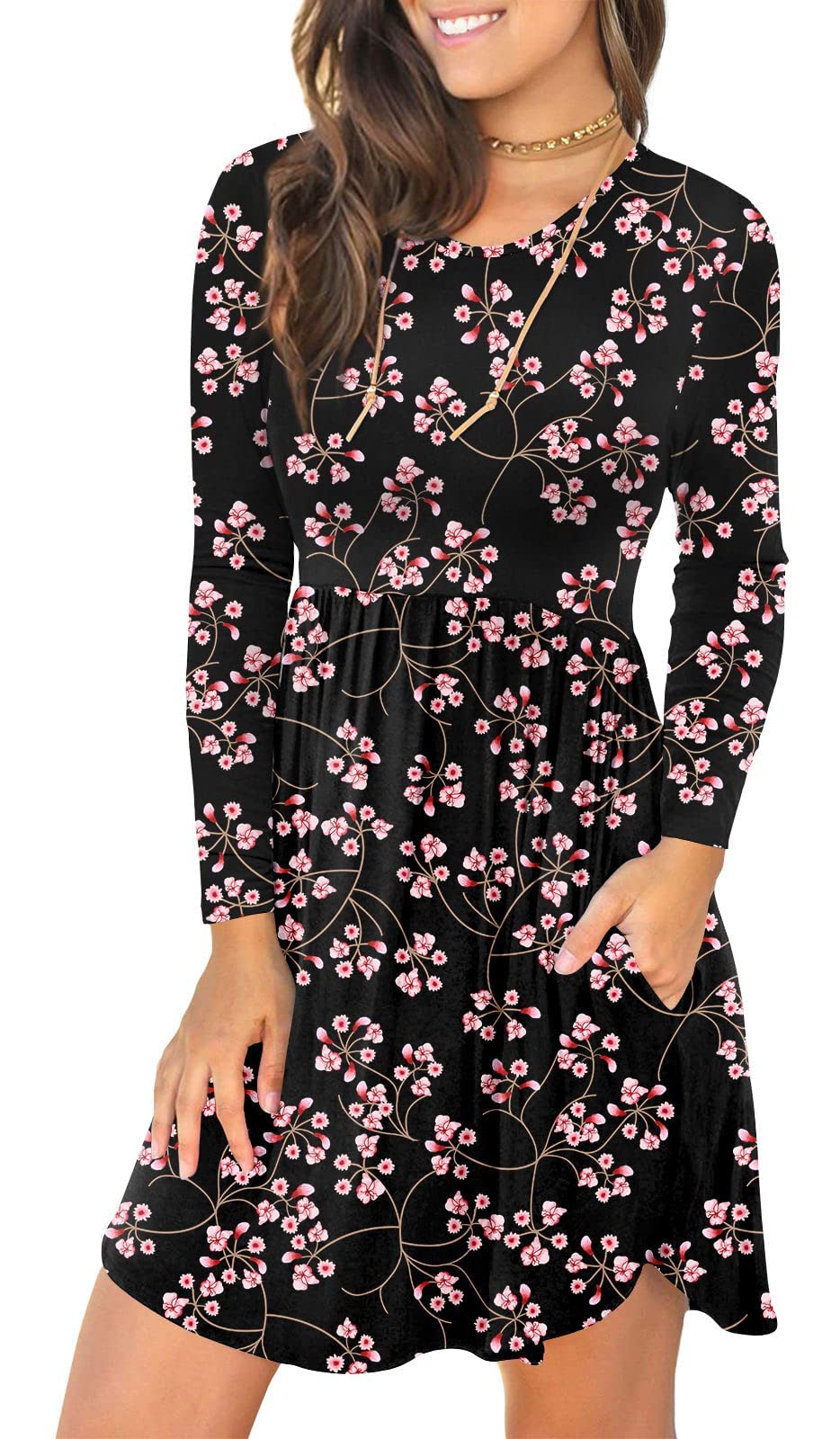 YUNDAI Women's Summer Sundress - Sleeveless Floral Beach Dress with Pockets, Casual Loose Tank Dress for Vacation, Pool Party & Outdoor Activities