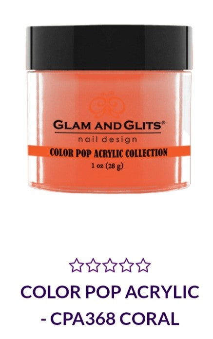 GLAM AND GLITS COLOR POP COLLECTIONS CPA368 - 1 oz Coral Nail Polish | Vibrant Long-Lasting Formula for Salon-Quality Manicures at Home | Perfect for Parties, Weddings & Everyday Wear