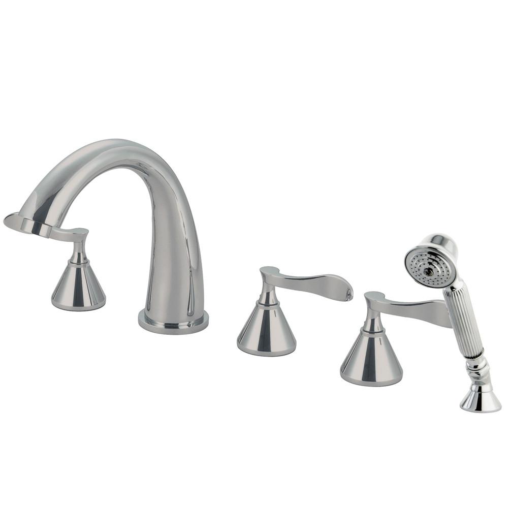 Century Polished Chrome Roman Tub Faucet with Hand Shower KS23615CFL - Luxury Bathroom Fixture for Freestanding Tubs & Spa-Like Showers