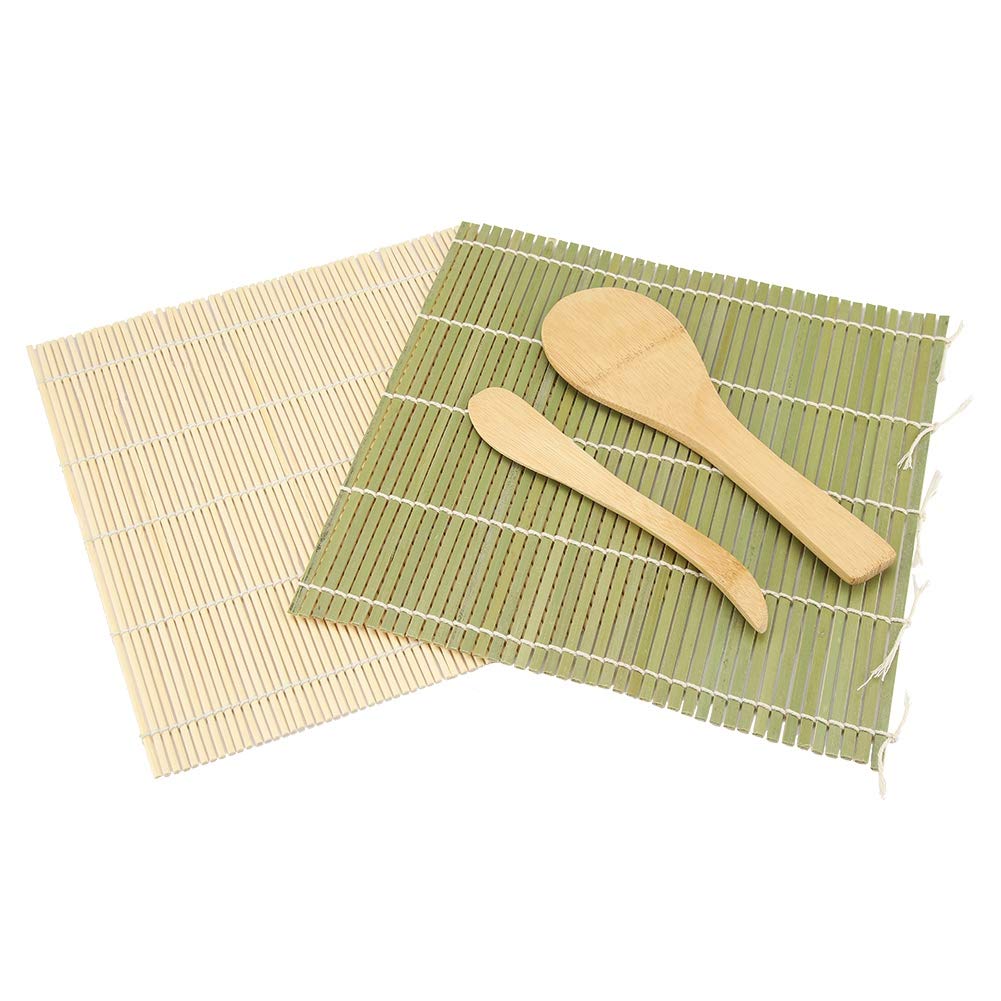 4-Piece Bamboo Sushi Maker Kit - Rolling Mat, Rice Spreader & Paddle - Perfect for Homemade Sushi, Onigiri & Japanese Cooking - BPA-Free & Eco-Friendly Sushi Making Supplies for Beginners & Chefs
