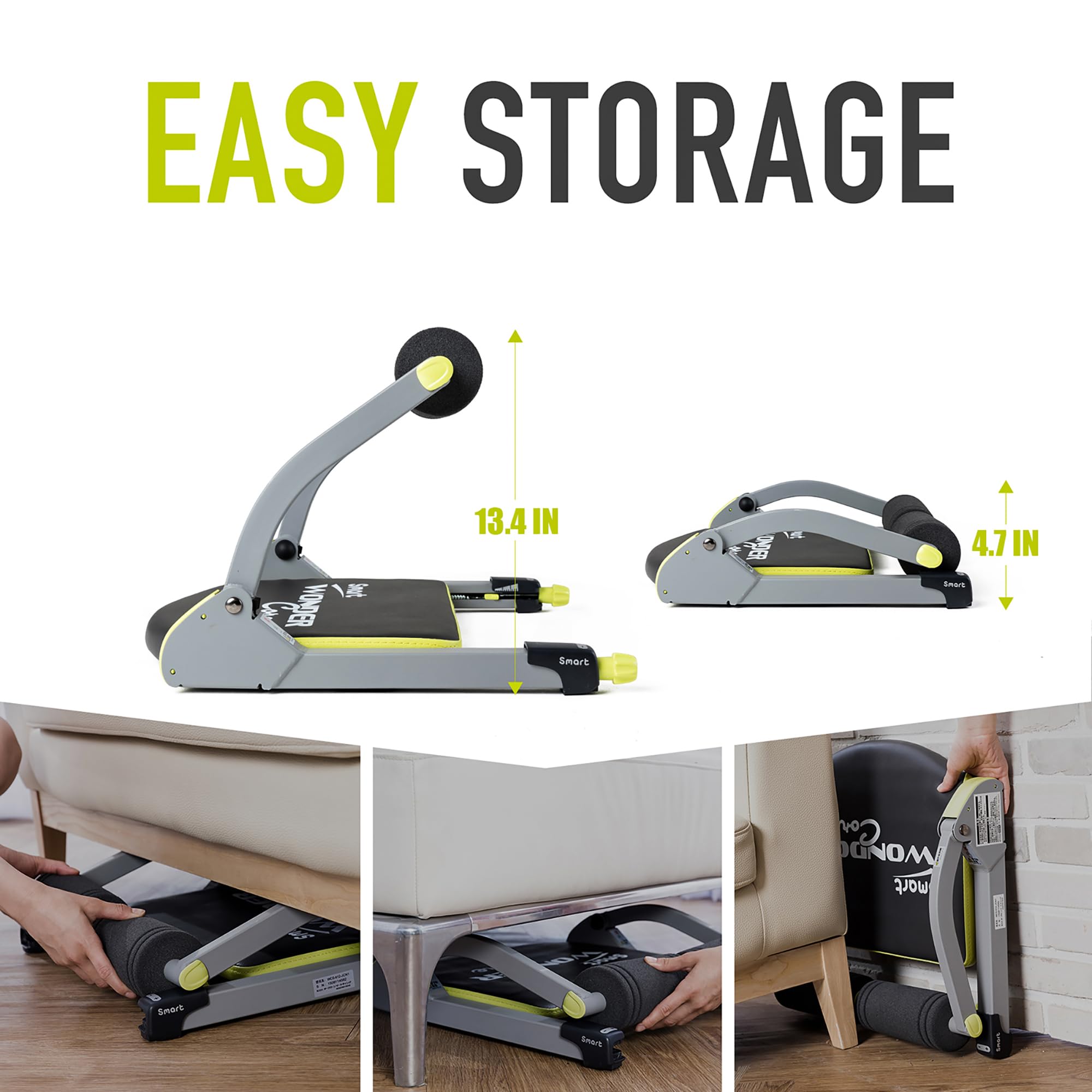 WONDER CORE SMART Ab Machine - Home Gym Abdominal Workout Equipment for Core Training, Sit Ups & Crunches | Perfect for Home Fitness & Toning Stomach Muscles