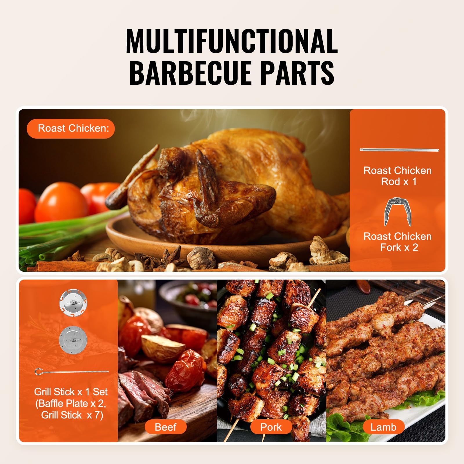 VEVOR Electric Shawarma Grill Machine - Stainless Steel Vertical Chicken Rotisserie Oven for Gyro, Doner Kebab & Shawarma | Commercial & Home Use for Restaurants, Kitchens & Parties | Perfect for Mediterranean Cuisine, Food Trucks & Catering Events