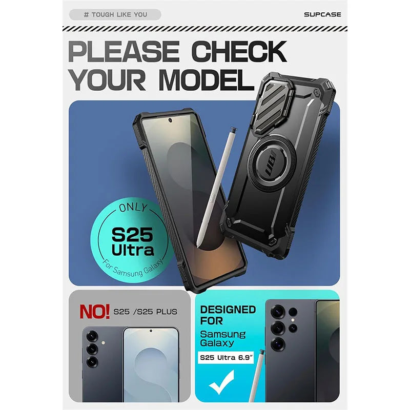 Samsung Galaxy S25 Ultra SUPCASE UB Mag XT Heavy Duty Rugged Case with Kickstand - Shockproof Protection for Outdoor, Work & Daily Use