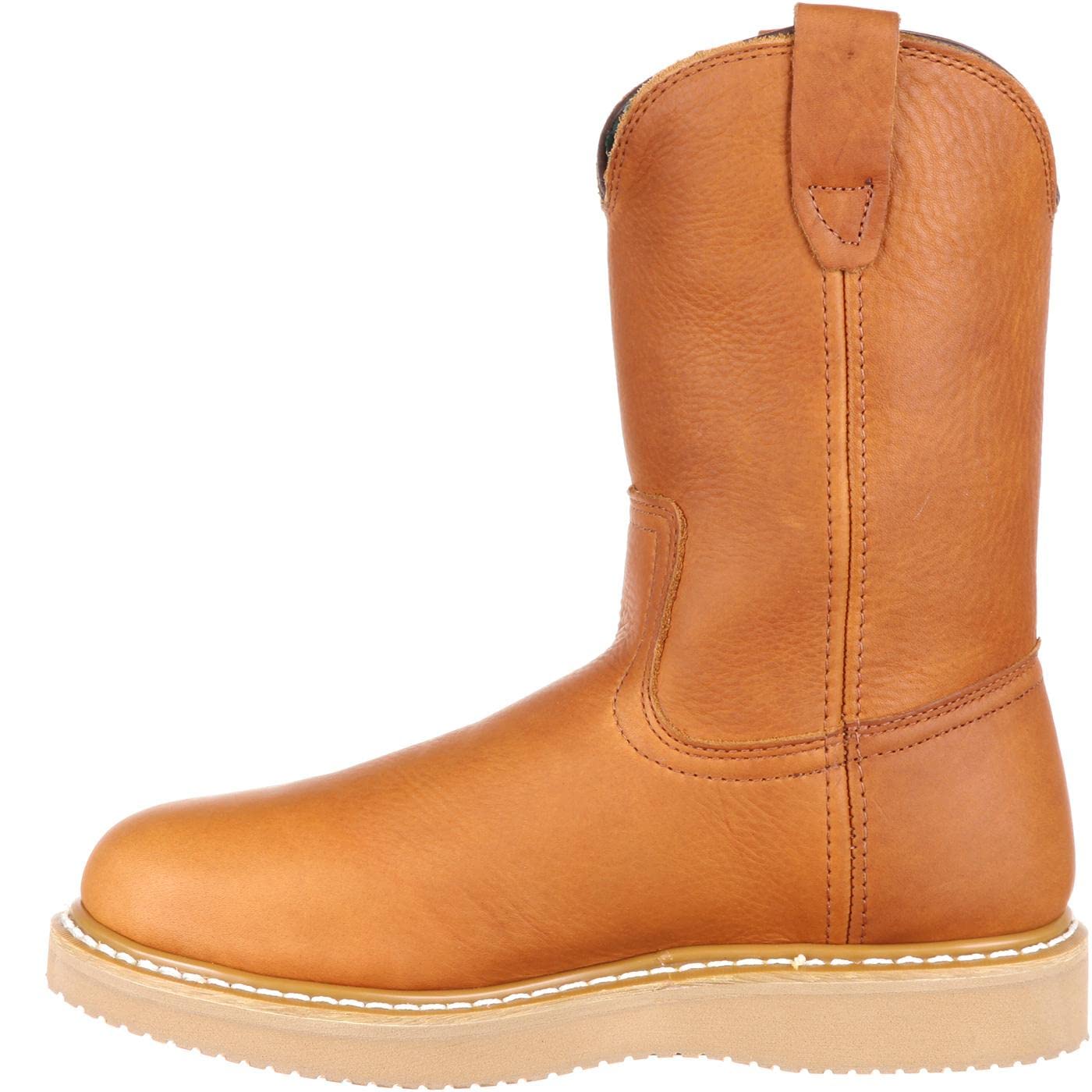 Georgia Boot Men's 10-Inch Wedge Wellington Waterproof Work Boots - Durable Steel Toe Construction for Construction, Farming & Outdoor Work
