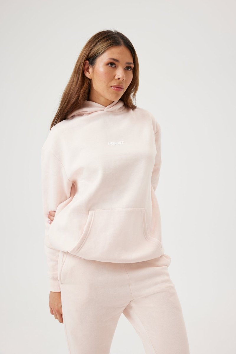 INSPORT Unisex Frankie Hoodie - Soft Pink Pullover for Men & Women | Cozy Casual Wear for Gym, Running, and Everyday Outfits