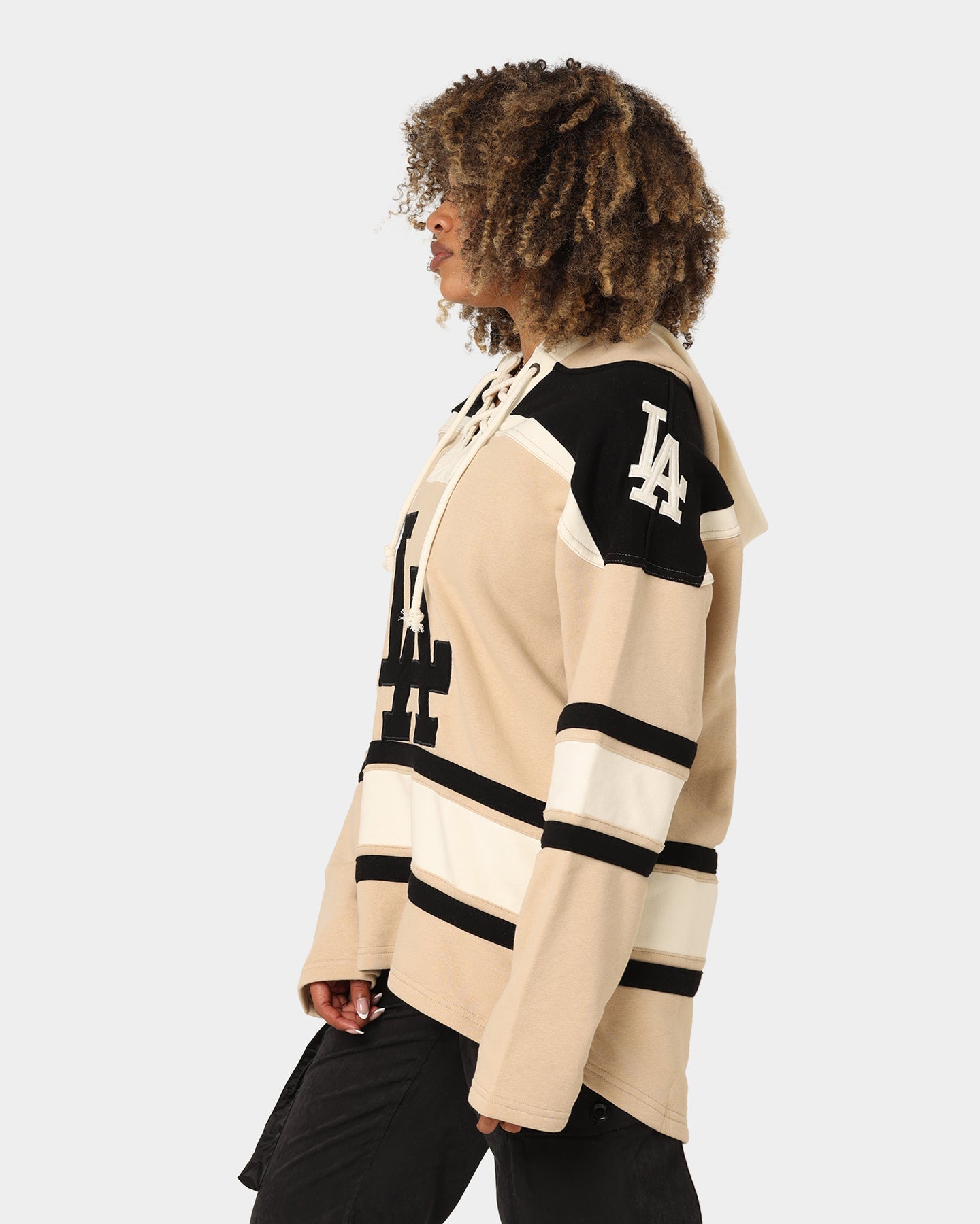 47 Brand Los Angeles Dodgers Superior Lacer Hoodie Khaki - Men's Baseball Fan Zip-Up Sweatshirt for Game Day & Casual Wear