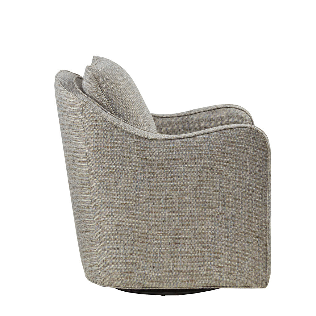 Brianne Wide Seat Swivel Arm Chair - Modern Accent Chair for Living Room, Office & Lounge - 360 Degree Rotating Comfortable Upholstered Chair with Padded Seat
