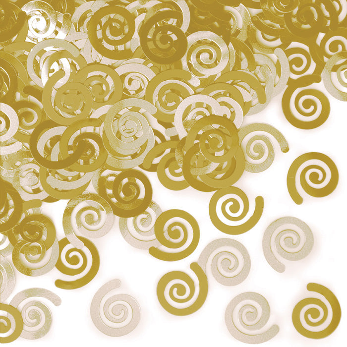 12-Piece Bulk Glittering Gold Swirls Confetti for Parties, Weddings, Baby Showers & Celebrations - Premium Metallic Gold Confetti for Table Decorations, Invitations & Photo Backdrops