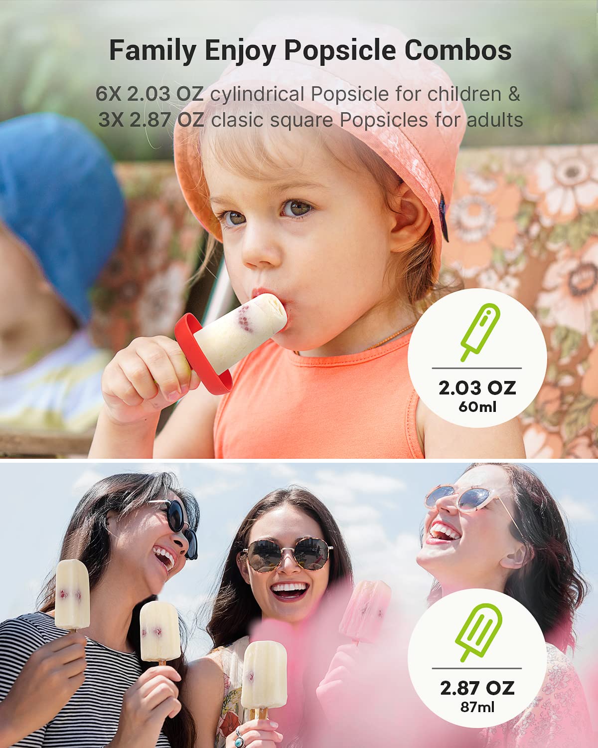 **9-Piece Silicone Popsicle Molds for Kids & Adults - BPA-Free, DIY Ice Pop Maker with Sticks & Storage Bags - Perfect for Summer Snacks, Parties & Healthy Homemade Treats (Blue)**