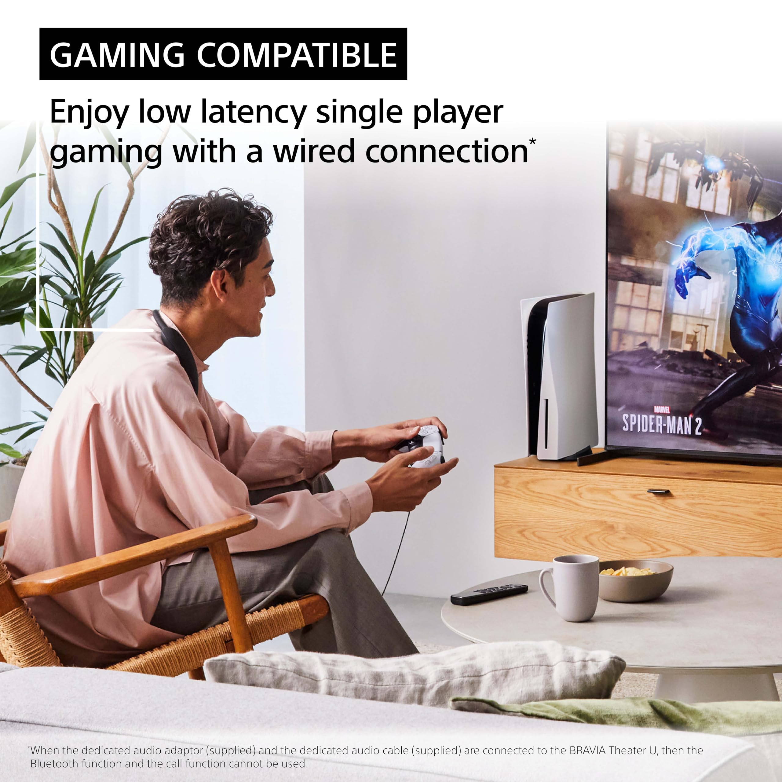Sony BRAVIA Theater U Wireless Wearable TV Speaker with Bluetooth - Personalized Home Theater Audio System for Movies & Gaming, Built-in Mic, 12H Battery Life, IPX4 Splash-Resistant (HT-AN7) - Perfect for Home Entertainment, Gaming Sessions & Outdoor Movie Nights