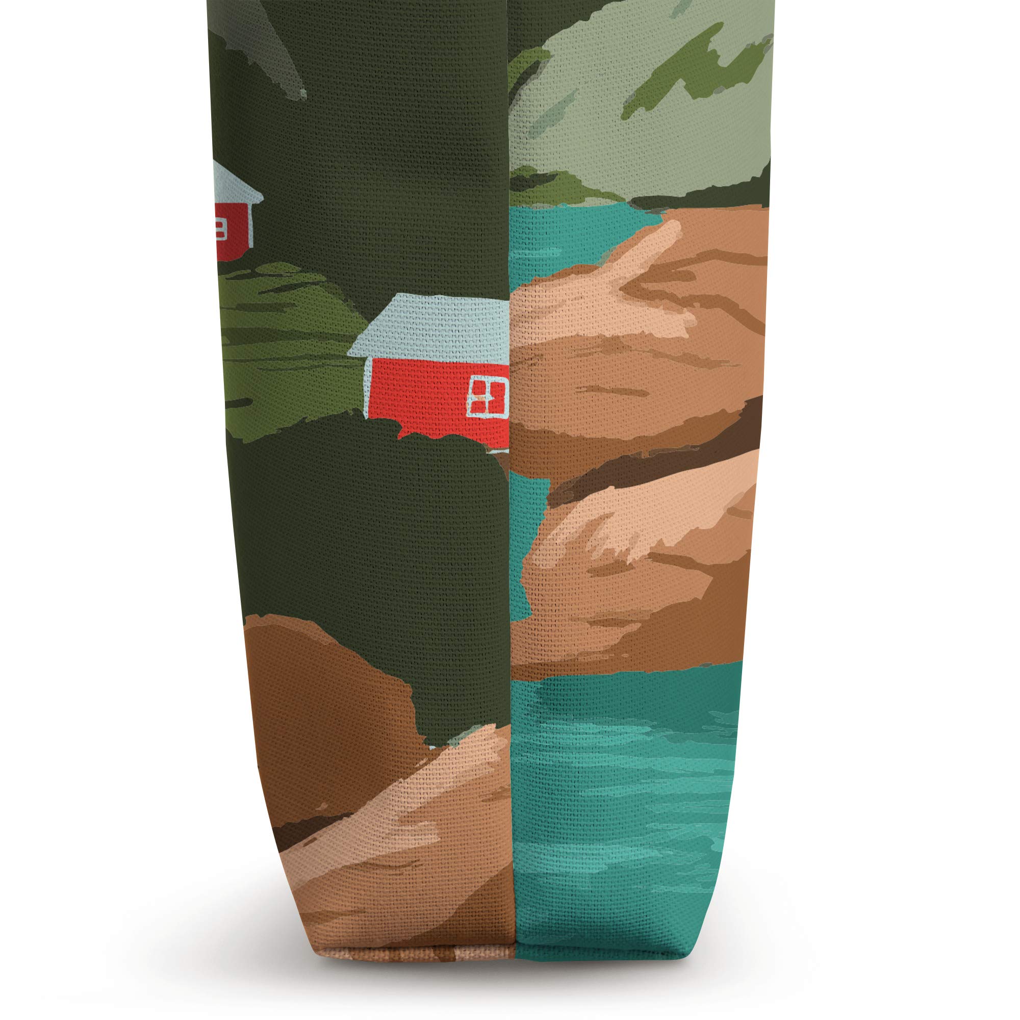 Norway Fjords Mountain Sea Landscape Tote Bag - Waterproof Canvas Beach Bag for Travel, Shopping & Daily Use