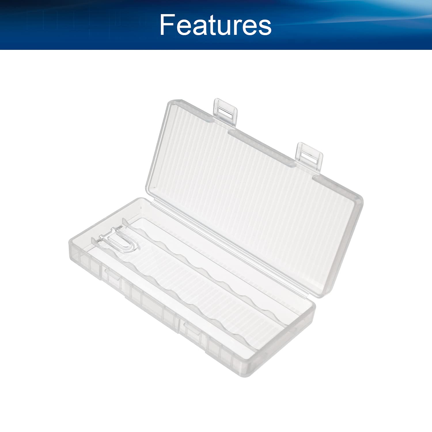 Heyiarbeit Clear Battery Storage Case Holder Box for 8 AA Batteries - Organize and Protect Batteries for Home, Office, Travel, and Emergency Kits (1 Pack)