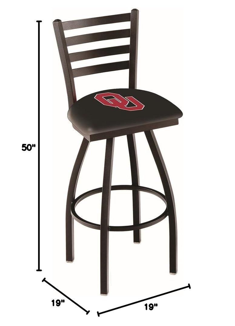 Holland Bar Stool Co. L014 36 Inch Black Wrinkle Oklahoma Swivel Bar Stool with Ladder Back - Modern Kitchen Island & Home Bar Stool for Dining & Entertainment Areas