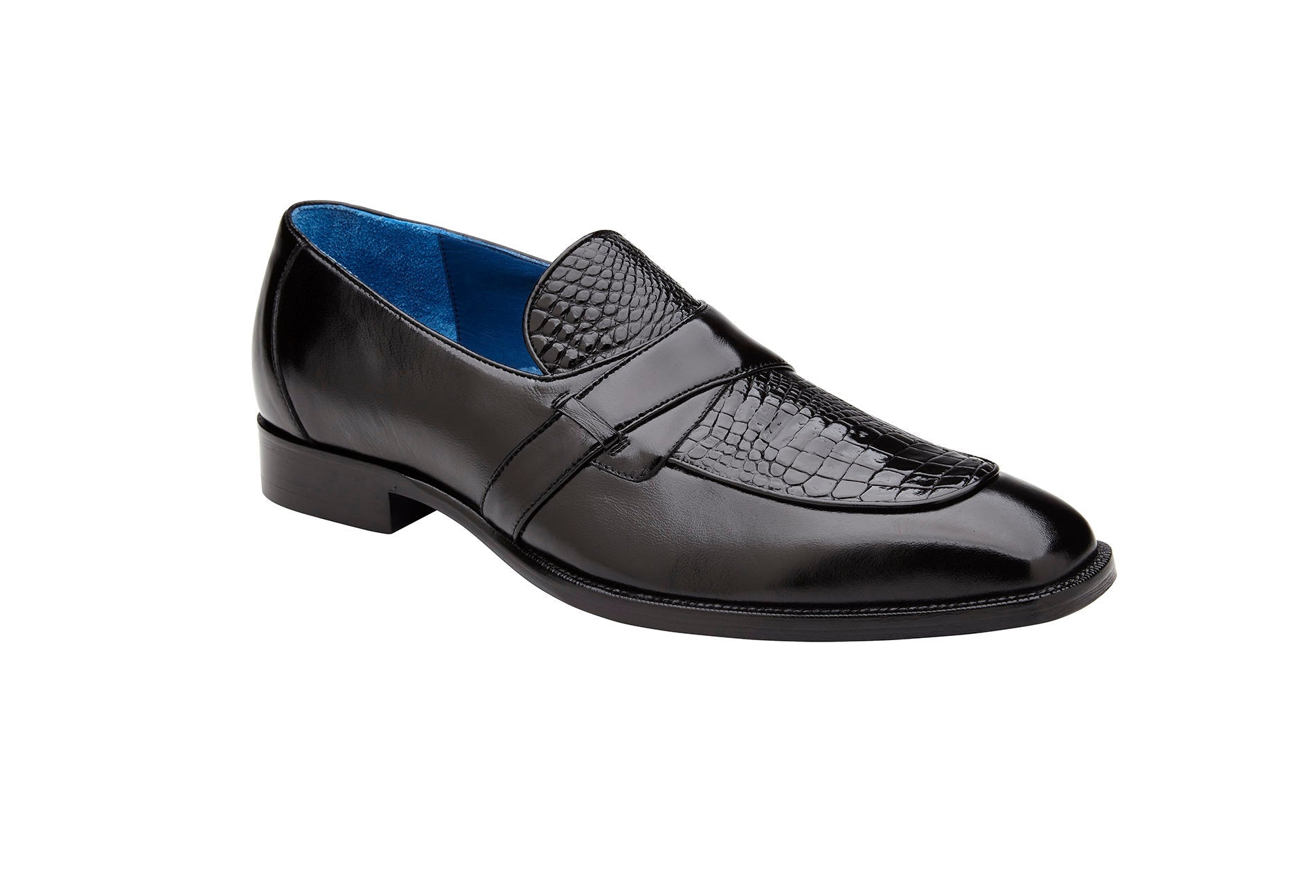 Belvedere Tornado Genuine American Alligator & Italian Calf Leather Dress Shoes for Men - Black R74 - Perfect for Business Meetings, Weddings & Formal Occasions