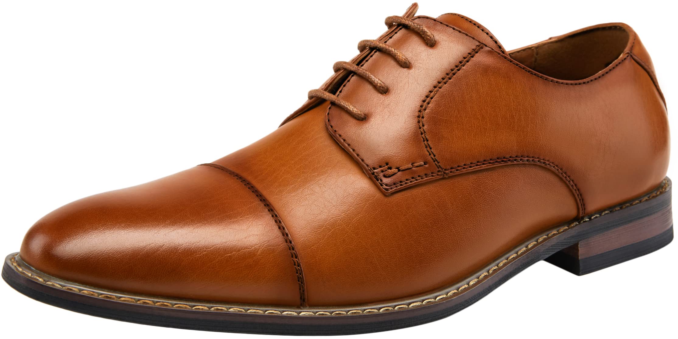 Jousen Men's Wingtip Brogue Oxford Dress Shoes - Classic Cap Toe Business Formal Derby Shoes for Office, Wedding & Special Occasions