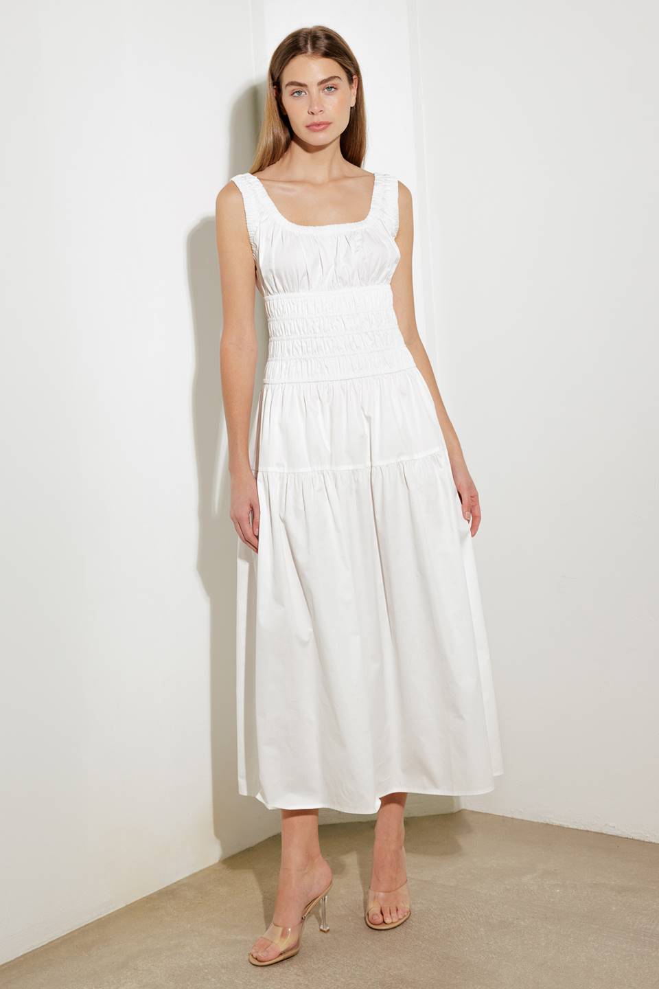 LOVELIEST LOOKS MIDI DRESS WHITE - Elegant Flowy Summer Dress for Women | Perfect for Beach Vacations, Date Nights & Special Occasions