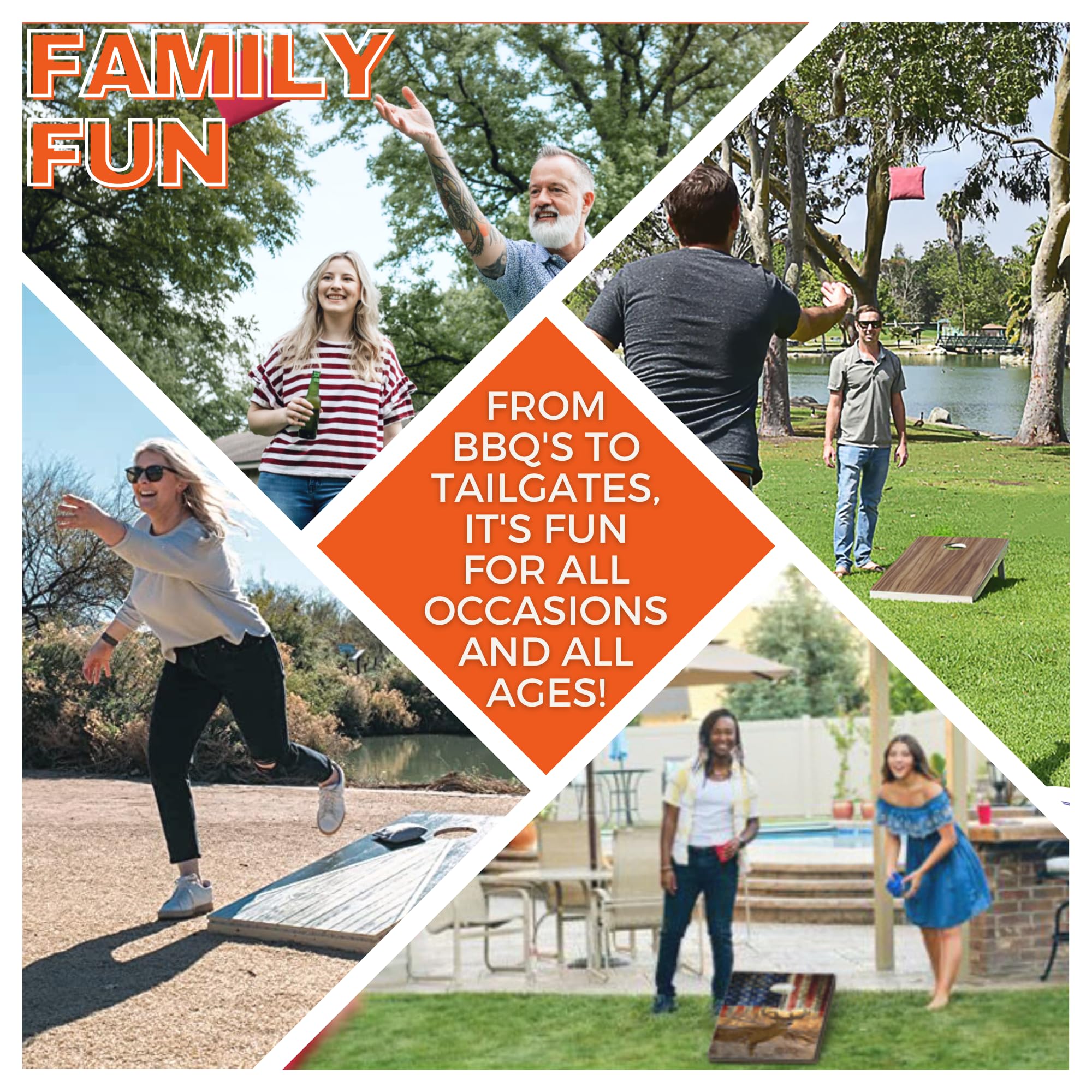 Skip's Garage Texas Pyramid Cornhole Board Set - 2 Boards & 8 Team Logo Bags - Premium Outdoor Game for Backyard, Tailgate Parties & BBQ Events - Choose Your Size + Accessories