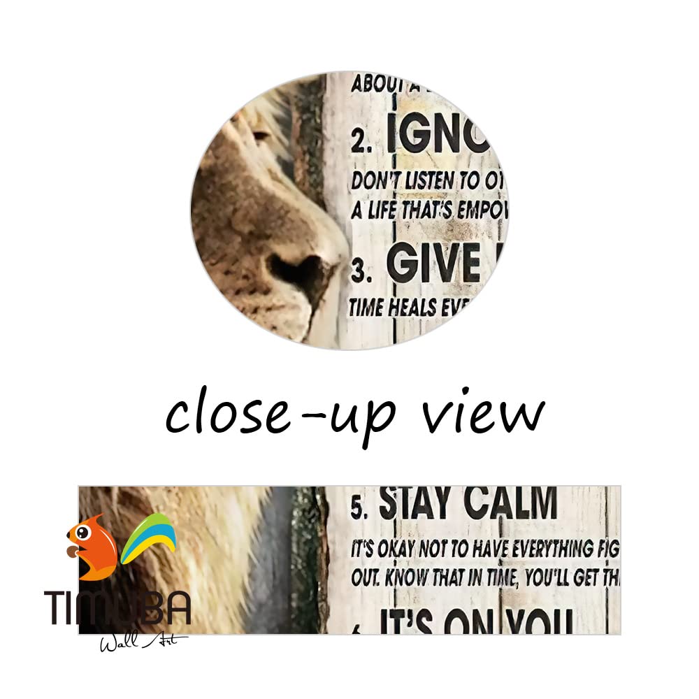 Inspirational Wall Art with Motivational Quotes - Lion Canvas Framed Artwork for Home & Office Decor (28x40 Inches) - Perfect for Living Room, Bedroom, Workspace Motivation