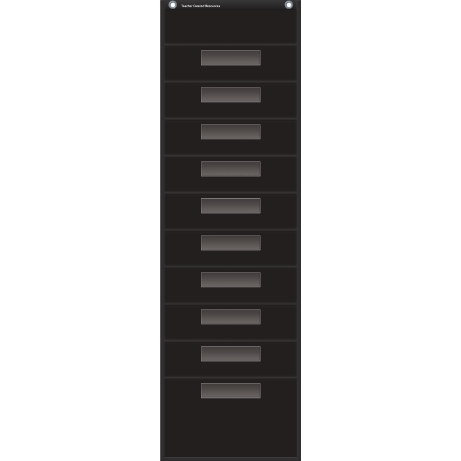 10-Pocket Black File Storage Organizer Chart - Perfect for Classroom, Office & Home Document Organization