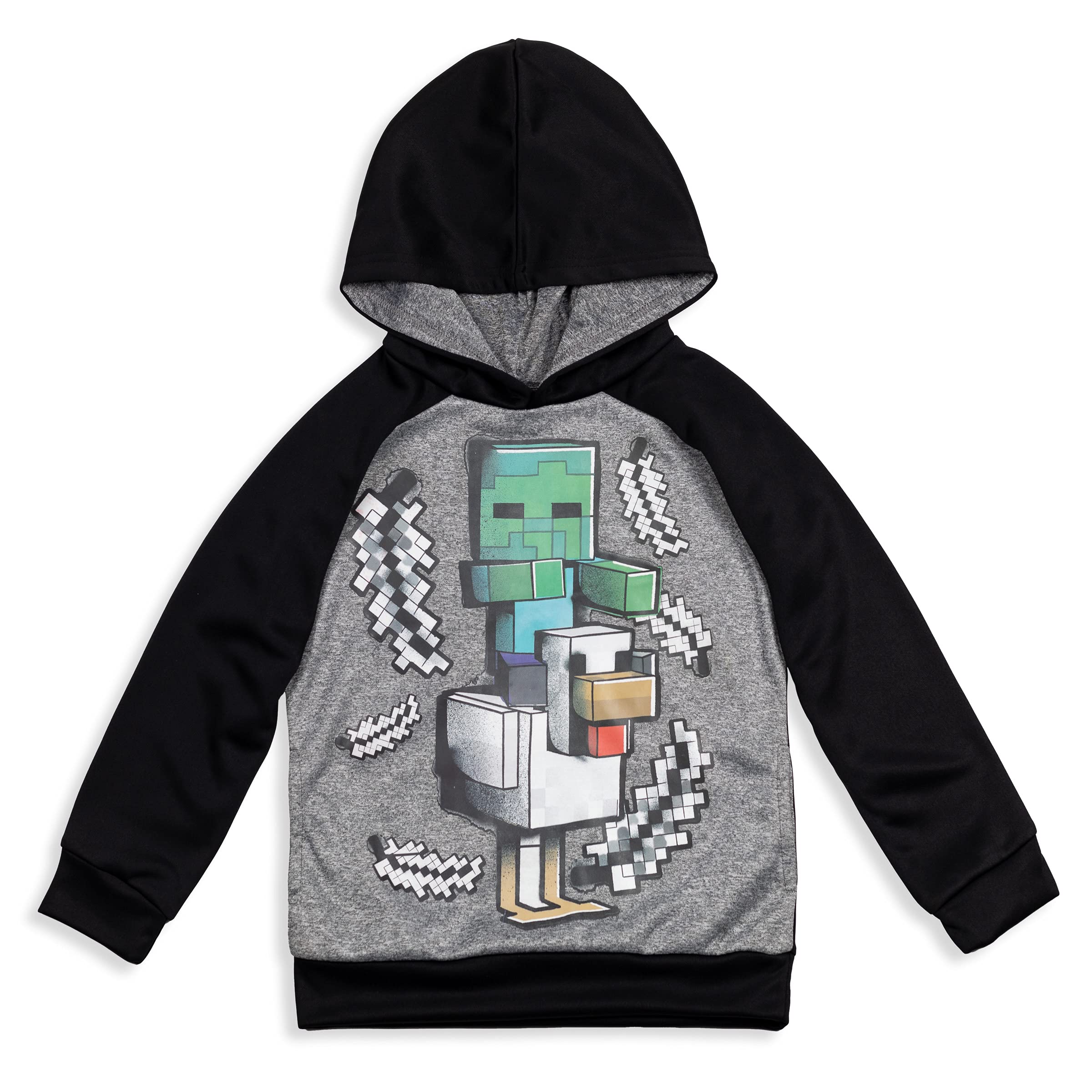 Minecraft Creeper Athletic Pullover Hoodie for Kids & Teens - Soft Gaming Sweatshirt for School, Play & Cosplay