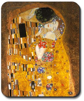 Klimt The Kiss Art Plate Mouse Pad - Premium Non-Slip Desk Accessory for Office & Gaming | Perfect Gift for Art Lovers & Home Decor