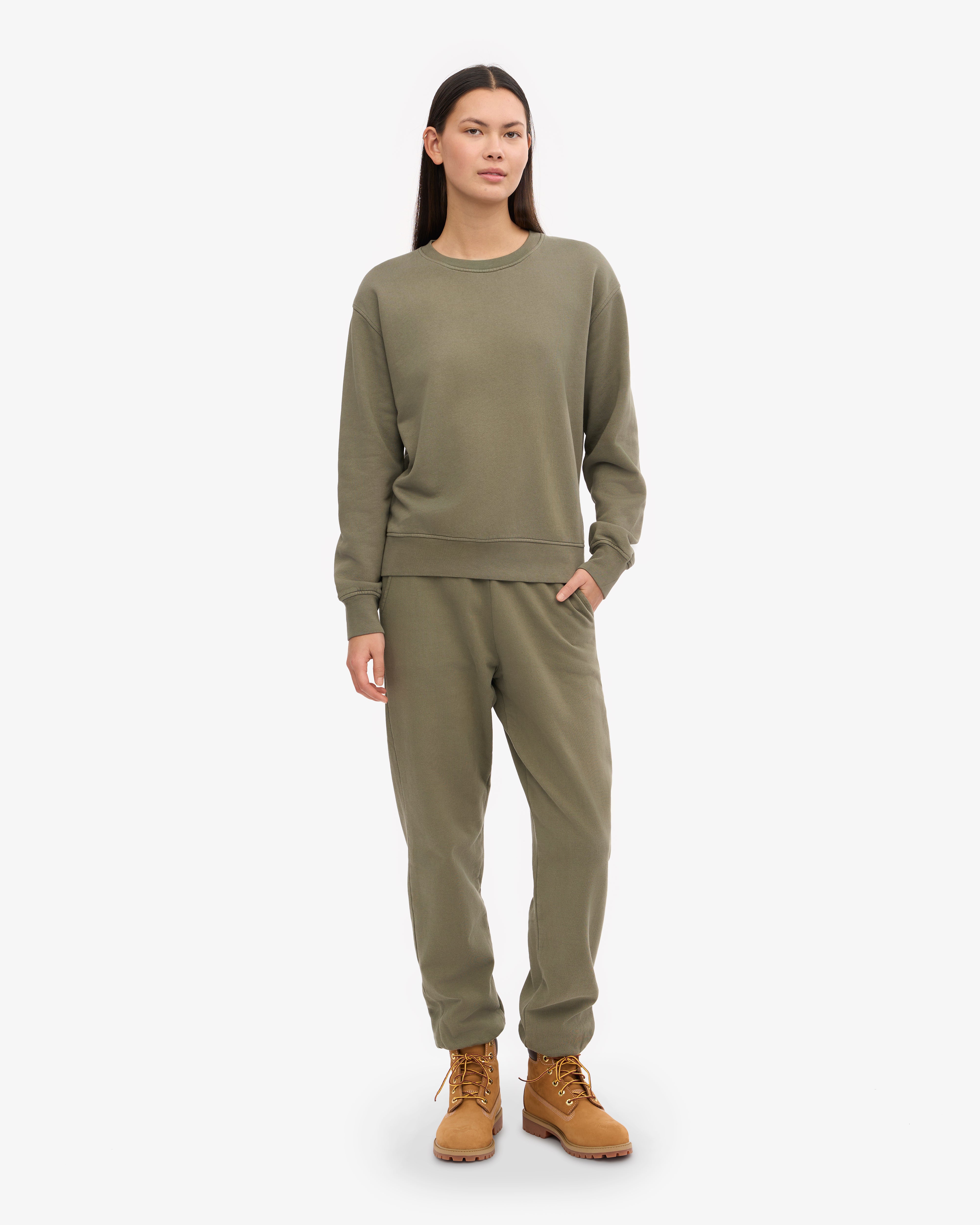 Organic Cotton Women's Classic Crew Neck T-Shirt in Dusty Olive - Comfortable Casual Wear for Everyday Outfits & Layering