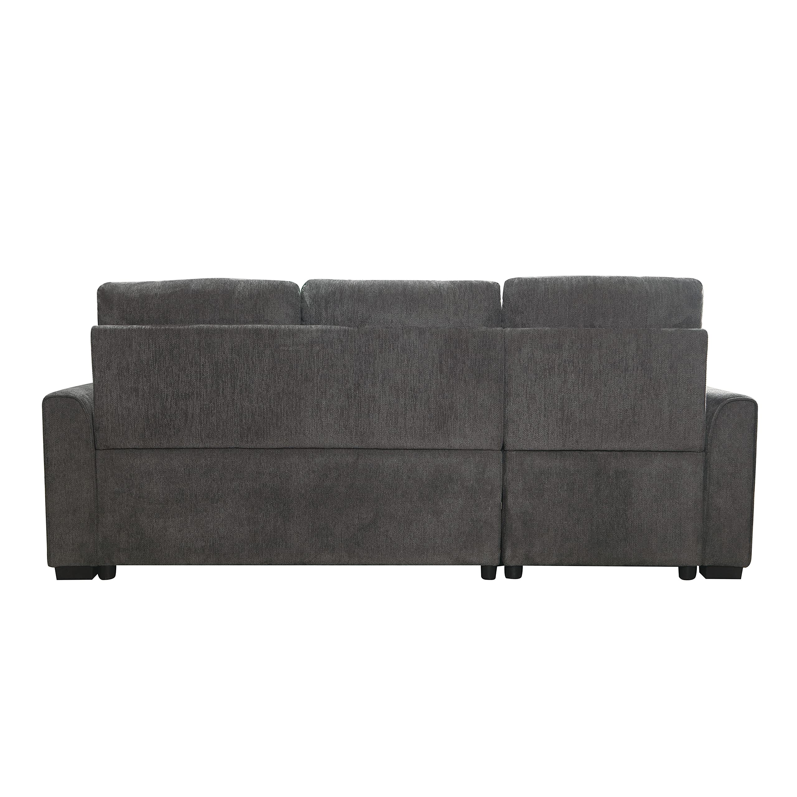 Lexicon L-Shaped Sectional Sofa Bed with Storage Chaise - Reversible Sleeper Couch for Living Room, Pull-Out Bed & Chaise Lounge - Perfect for Small Spaces, Guest Rooms & Apartment Living (Dark Gray)