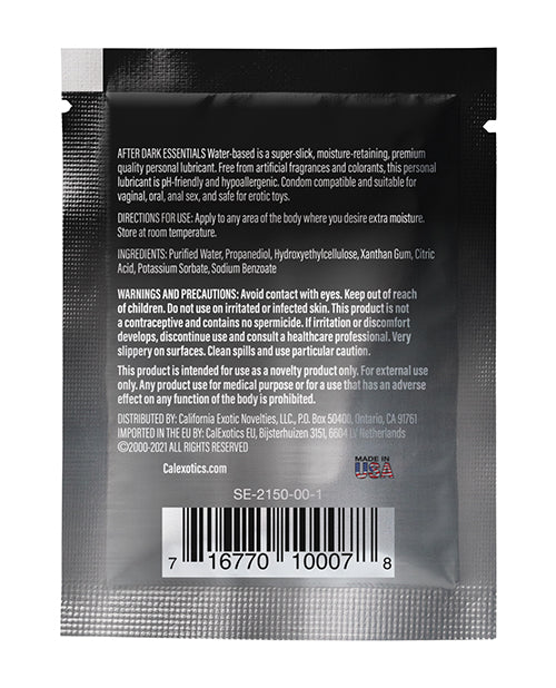 After Dark Essentials Water-Based Personal Lubricant Sachet - 0.08 oz (2.4ml) | Ultra-Smooth & Gentle Formula | Perfect for Couples, Massage & Intimate Moments | Paraben-Free & Hypoallergenic