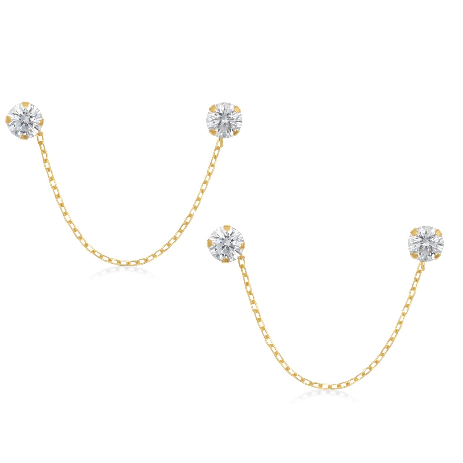 14K Solid Yellow Gold Earring Chain - Elegant Dainty Jewelry for Women, Perfect for Everyday Wear, Parties & Gifting