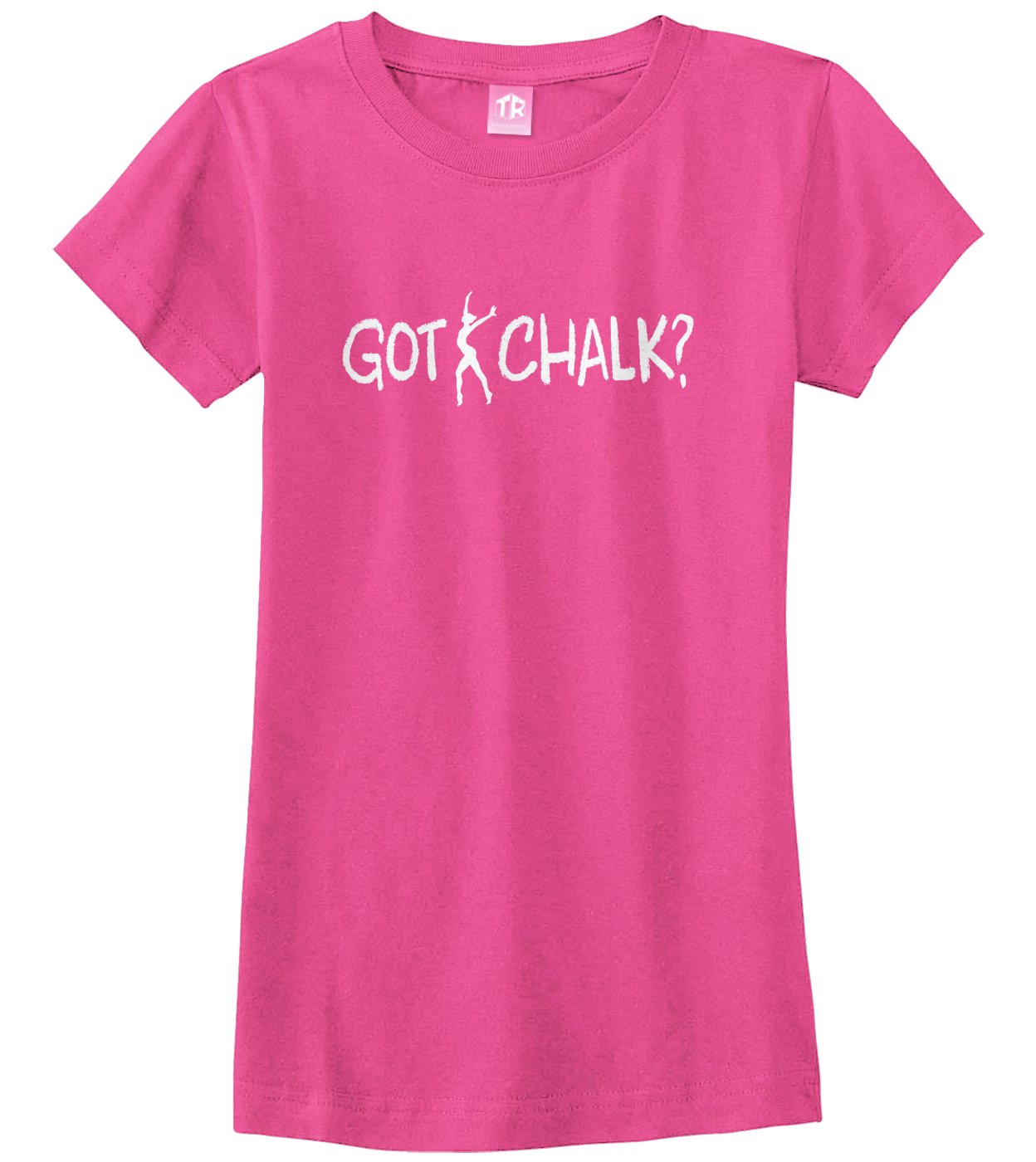 Threadrock Big Girls' Got Chalk Gymnastics Fitted T-Shirt - Comfortable & Stylish Workout Top for Gymnastics, Cheerleading & Dance Practice | Perfect for Teen & Junior Athletes
