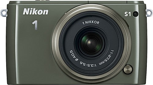 Nikon 1 S1 Mirrorless Digital Camera with 11-27.5mm Lens (Khaki) - Compact & Lightweight for Travel, Vlogging & Everyday Photography