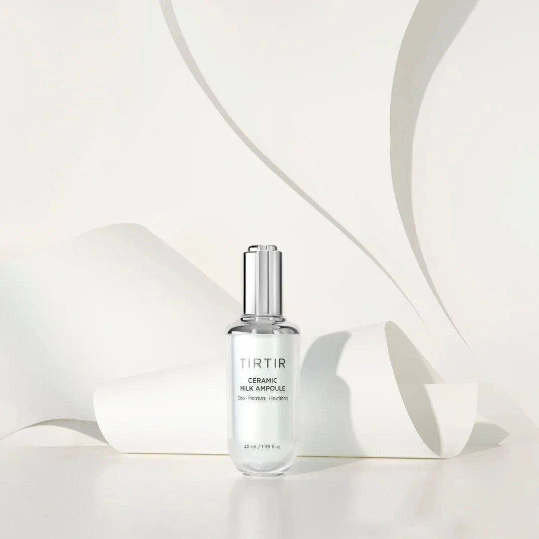 TIRTIR Ceramic Milk Ampoule 40mL - Hydrating Facial Serum for Dry Skin, Korean Skincare for Glowing Complexion | Perfect for Night Routine & Daily Moisturizing