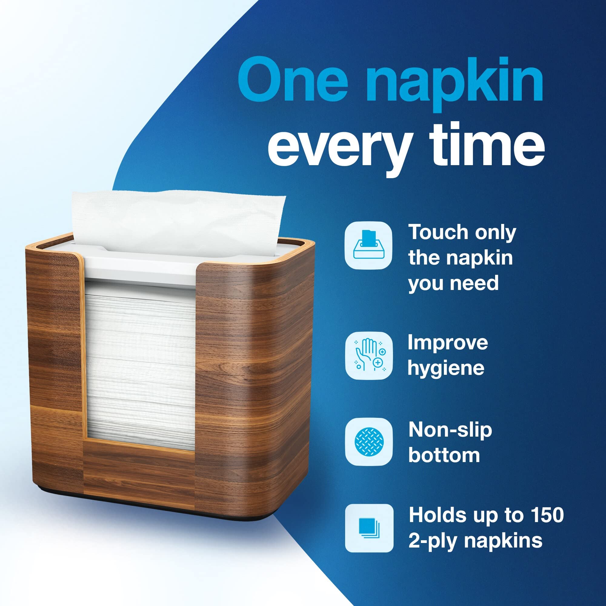Tork Xpressnap Compact Tabletop Napkin Dispenser - Walnut Finish (7.6