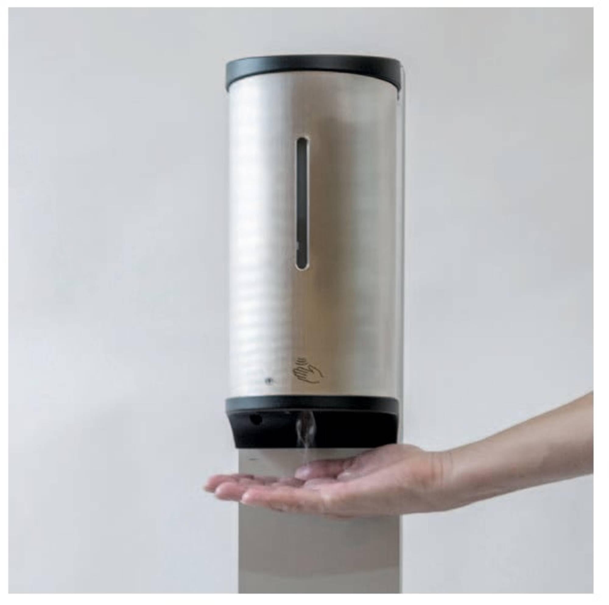 EMCO Premium Stainless Steel Wall Mount Soap Dispenser - Touchless Automatic Liquid Soap Dispenser for Kitchen, Bathroom, Restaurant & Commercial Use