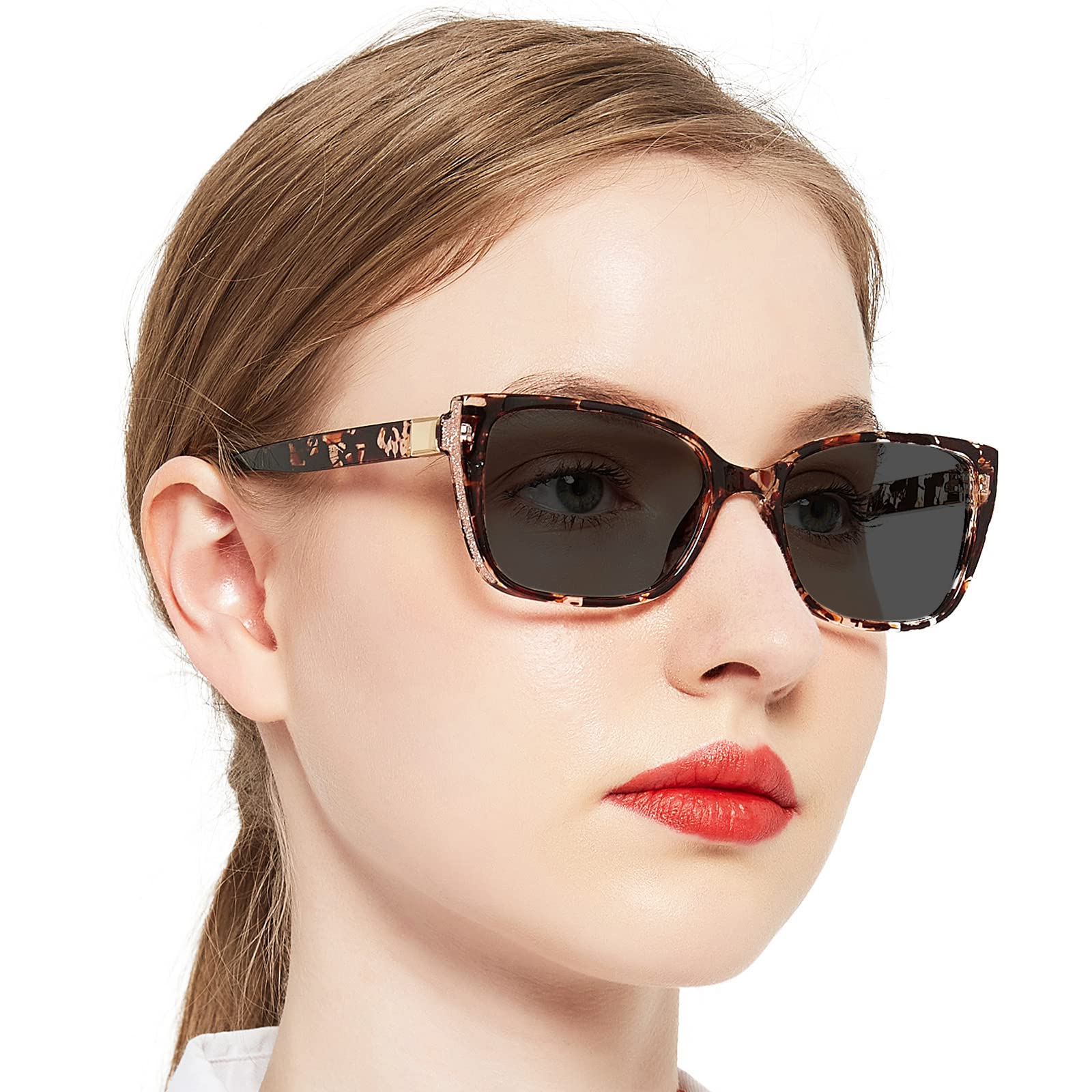 OCCI CHIARI Women's Oversized Blue Light Blocking Sunglasses UV400 Protection (1.0-3.5 Strength) for Reading, Outdoor & Digital Screen Use
