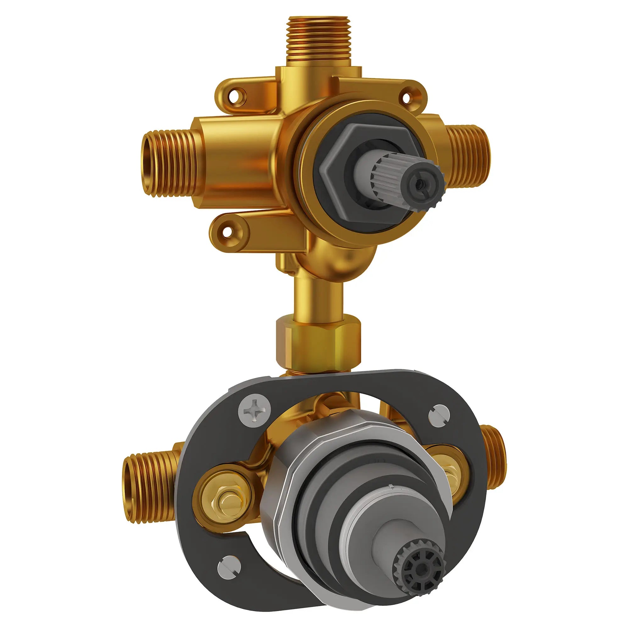 Flash® 3-Way Integrated Shower Diverter Rough-In Valve with Pressure Balance Valve Cartridge - Perfect for Bathroom Remodeling & Multi-Function Shower Systems