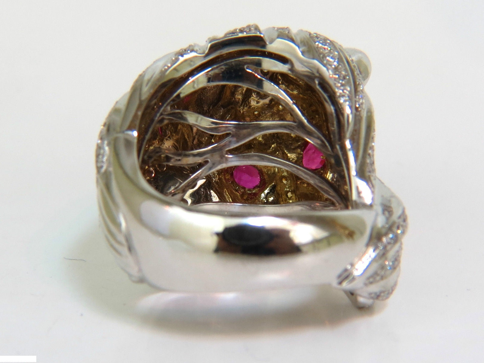 18K Italy Unisex 3.40CT Diamond & Ruby Lioness Ring - Luxury Statement Jewelry for Women & Men - Perfect for Weddings, Anniversaries & Special Occasions