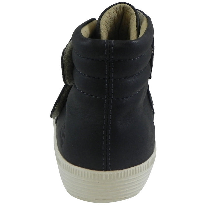 Old Soles 1012 Boys Navy Space Leather Strap High Top Sneakers - Comfortable School Shoes for Kids, Playground & Everyday Wear
