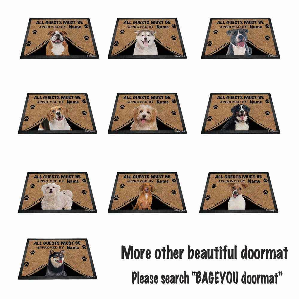 BAGEYOU Personalized Doormat - Custom Welcome Mat with Basset Hound Design - 23.6