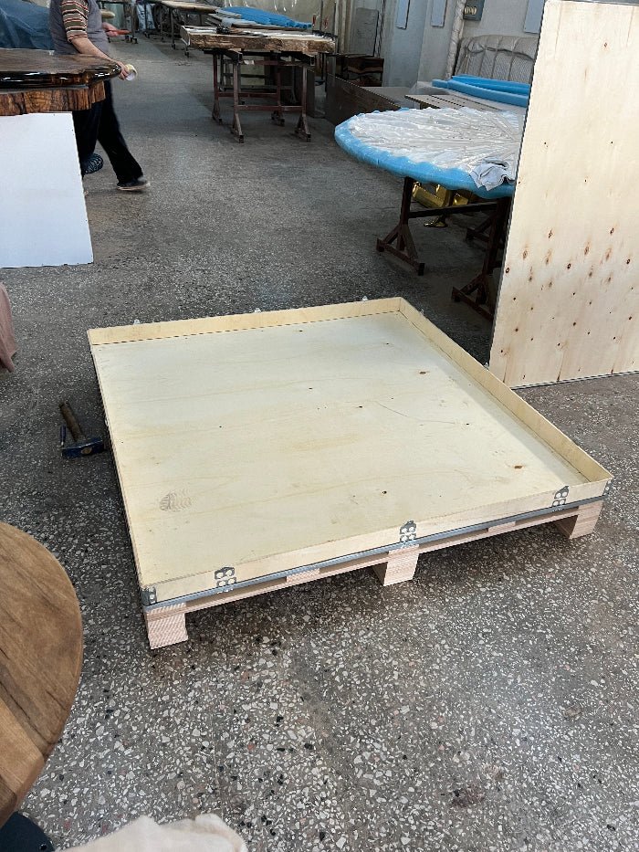 Handmade Custom Round Epoxy Resin Walnut Dining Table with Solid Wood Base - Perfect for Kitchen, Dining Room, and Modern Home Decor