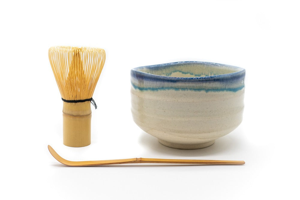 Premium White Clay Matcha Bowl Set - Handcrafted Japanese Tea Ceremony Bowl for Whisking & Serving Matcha - Perfect for Traditional Tea Rituals, Zen Meditation & Home Decor